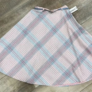 Vintage Present Co. Women's Pink Plaid A-Line Midi Skirt Size 9